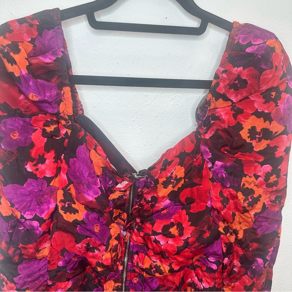 NWT SAYLOR Alouette Painterly Poppy Floral Mini Sweetheart Dress Size Medium - Picture 9 of 14